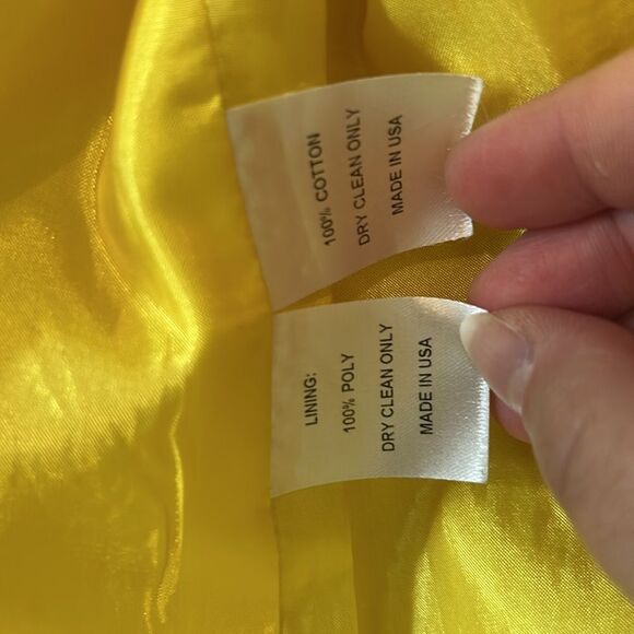 Lia Kes Yellow Seersucker Women's Blazer - Size 10 - Picture 4 of 10